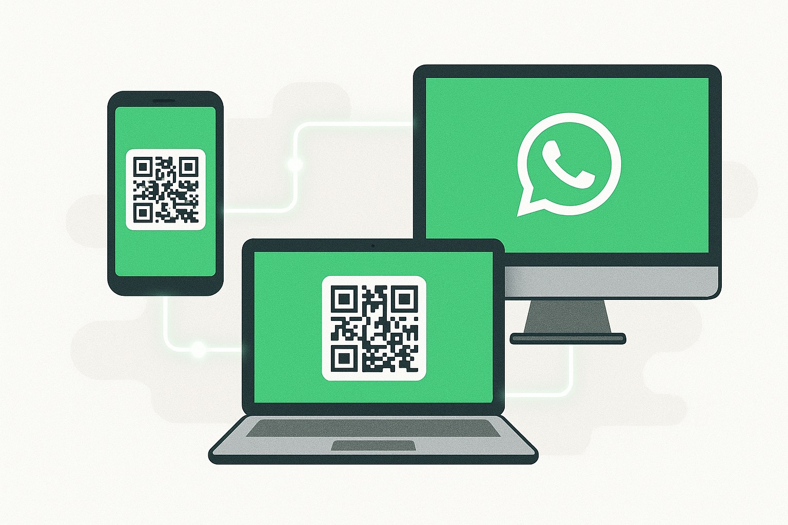 QR code scanning to connect WhatsApp devices
