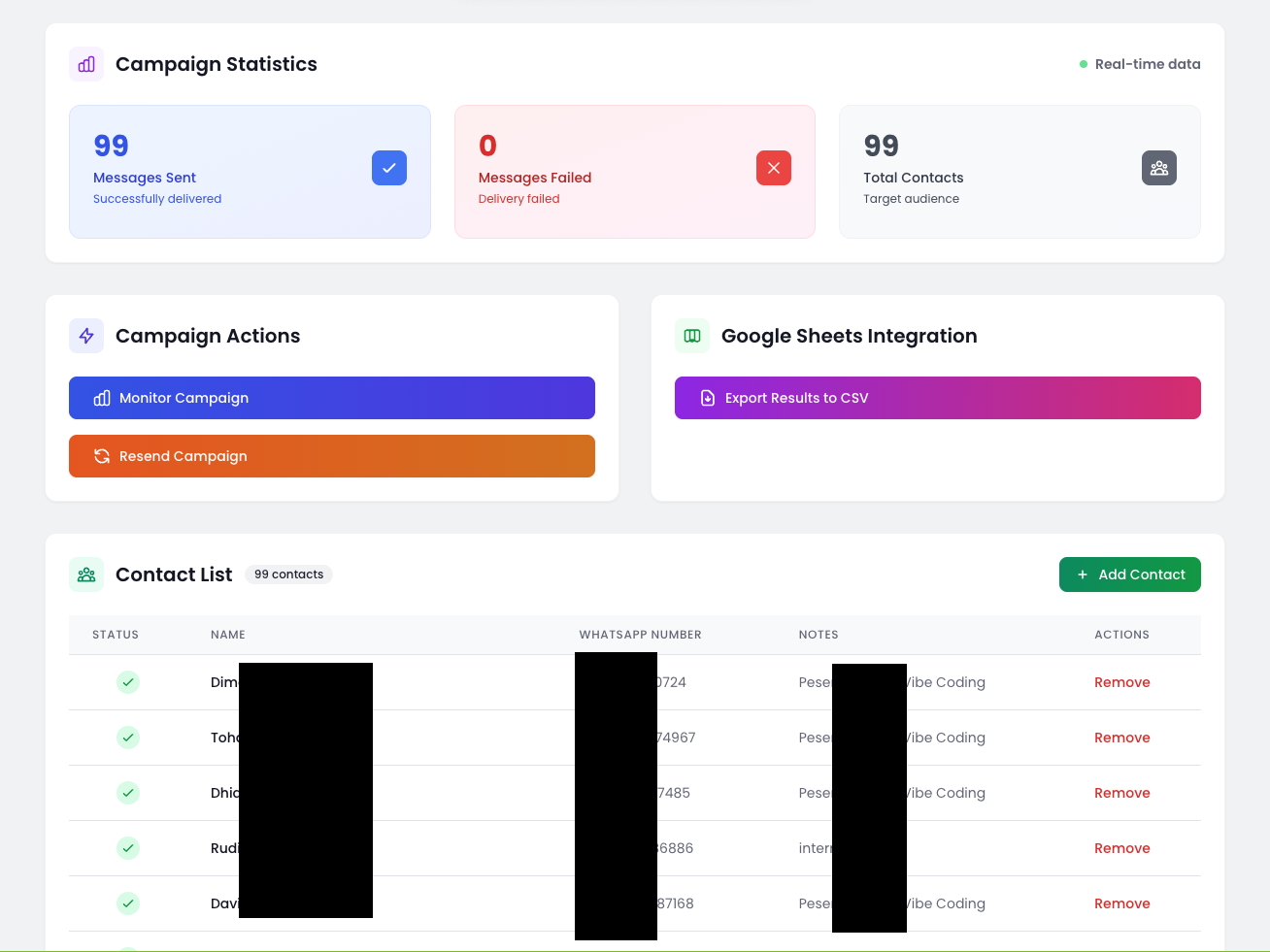 WA Sender campaign builder